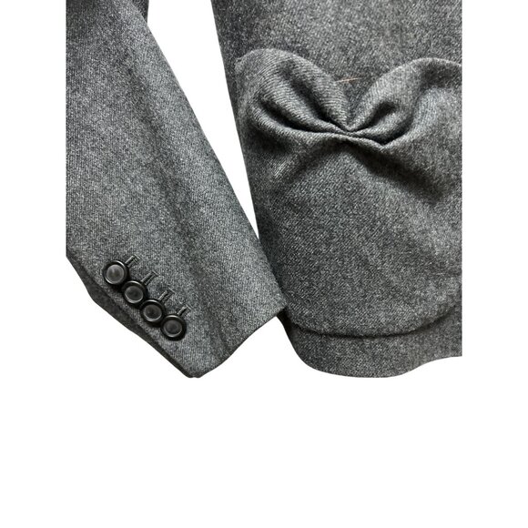 Talbots Gray Wool Ruched Classic Tailored Blazer - Picture 3 of 8